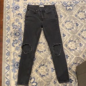 Free people black distressed jeans